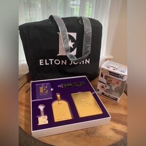 NWT Elton John Farewell Yellow Brick Rd Swag Bundle VIP Bag Set + Funko Pop NIB